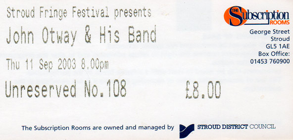 John Otway Ticket